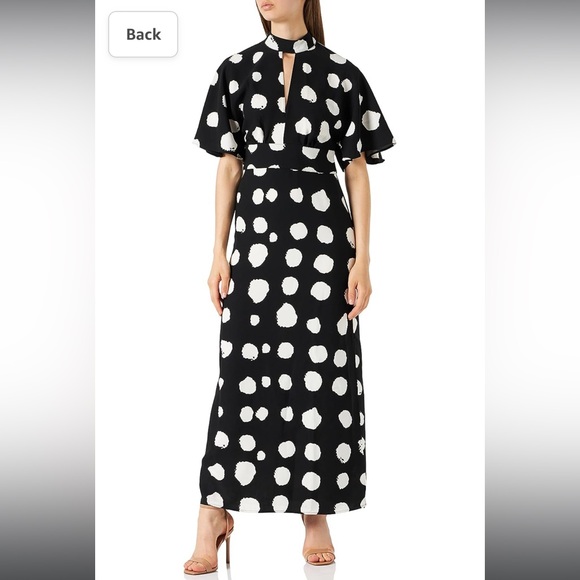 NWT! POLKA DOT KEYHOLE MAXI EVENING DRESS WITH SIDE SLITS 😍 - Picture 5 of 6